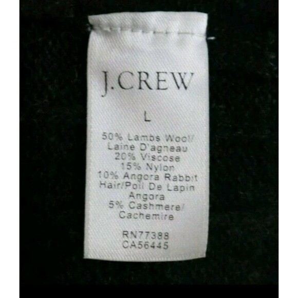 J.Crew Mens Sweater L‎ Lambswool Angora Rabbit Black Half Zip Cashmere - Picture 5 of 6
